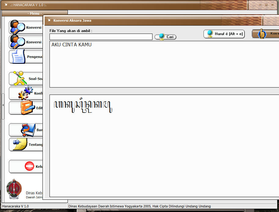 Free Download Software Hanacaraka ( Translator Bahasa Jawa )